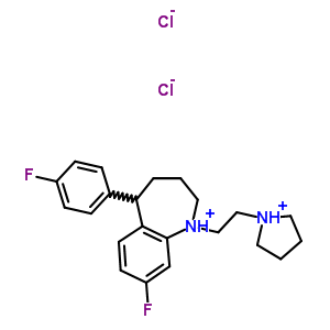 77795-98-3  8-fluoro-5-(4-fluorophenyl)-1-[2-(pyrrolidinium-1-yl)ethyl]-2,3,4,5-tetrahydro-1H-1-benzazepinium dichloride