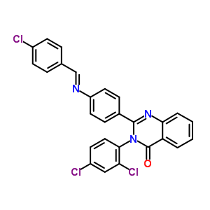 83408-56-4  2-(4-{[(E)-(4-chlorophenyl)methylidene]amino}phenyl)-3-(2,4-dichlorophenyl)quinazolin-4(3H)-one