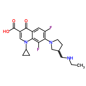116874-46-5;99734-97-1  1-cyclopropyl-7-{3-[(ethylamino)methyl]pyrrolidin-1-yl}-6,8-difluoro-4-oxo-1,4-dihydroquinoline-3-carboxylic acid