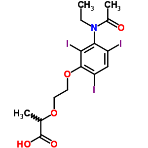 22730-86-5  2-(2-{3-[acetyl(ethyl)amino]-2,4,6-triiodophenoxy}ethoxy)propanoic acid