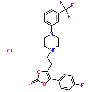 71923-23-4  1-{2-[5-(4-fluorophenyl)-2-oxo-1,3-dioxol-4-yl]ethyl}-4-[3-(trifluoromethyl)phenyl]piperazin-1-ium chloride