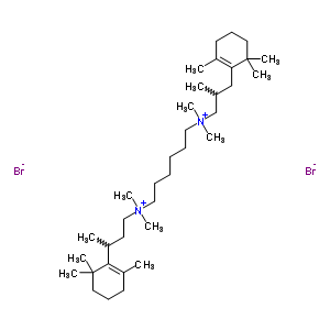 72017-47-1  N,N,N',N'-tetramethyl-N-[2-methyl-3-(2,6,6-trimethylcyclohex-1-en-1-yl)propyl]-N'-[3-(2,6,6-trimethylcyclohex-1-en-1-yl)butyl]hexane-1,6-diaminium dibromide