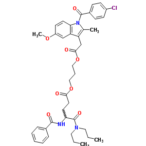 73512-92-2  3-({[1-(4-chlorobenzoyl)-5-methoxy-2-methyl-1H-indol-3-yl]acetyl}oxy)propyl N~2~-benzoyl-N,N-dipropyl-alpha-glutaminate