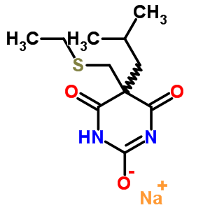 73688-60-5  sodium 5-[(ethylsulfanyl)methyl]-5-(2-methylpropyl)-4,6-dioxo-1,4,5,6-tetrahydropyrimidin-2-olate