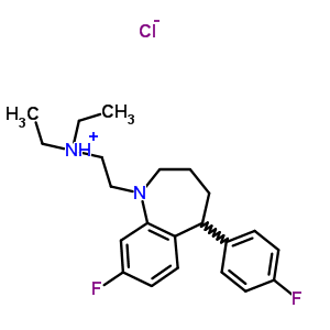 77795-97-2  N,N-diethyl-2-[8-fluoro-5-(4-fluorophenyl)-2,3,4,5-tetrahydro-1H-1-benzazepin-1-yl]ethanaminium chloride