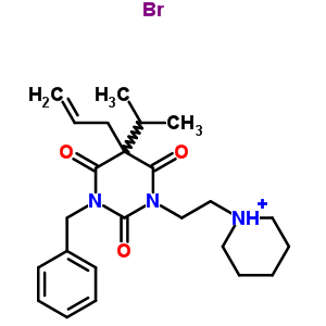 78109-68-9  1-{2-[3-benzyl-2,4,6-trioxo-5-(propan-2-yl)-5-(prop-2-en-1-yl)tetrahydropyrimidin-1(2H)-yl]ethyl}piperidinium bromide