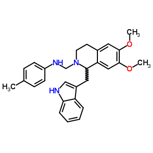 84270-31-5  N-{[1-(1H-indol-3-ylmethyl)-6,7-dimethoxy-3,4-dihydroisoquinolin-2(1H)-yl]methyl}-4-methylaniline