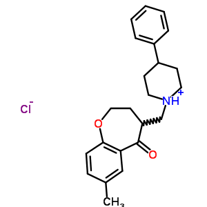 96401-75-1  1-[(7-methyl-5-oxo-2,3,4,5-tetrahydro-1-benzoxepin-4-yl)methyl]-4-phenylpiperidinium chloride