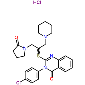 117063-96-4  3-(4-chlorophenyl)-2-{[1-(2-oxopyrrolidin-1-yl)-3-(piperidin-1-yl)propan-2-yl]sulfanyl}quinazolin-4(3H)-one hydrochloride (1:1)