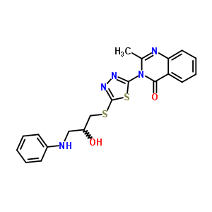 135575-53-0  3-(5-{[2-hydroxy-3-(phenylamino)propyl]sulfanyl}-1,3,4-thiadiazol-2-yl)-2-methylquinazolin-4(3H)-one