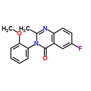 49579-04-6  6-fluoro-3-(2-methoxyphenyl)-2-methylquinazolin-4(3H)-one