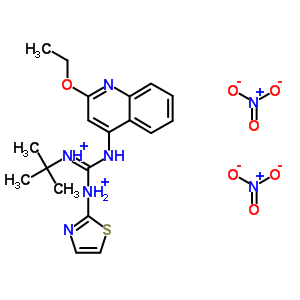 71079-87-3  N-{(Z)-(tert-butyliminio)[(2-ethoxyquinolin-4-yl)amino]methyl}-1,3-thiazol-2-aminium dinitrate