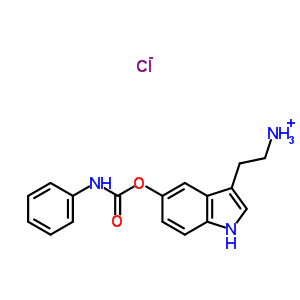 73816-62-3  2-{5-[(phenylcarbamoyl)oxy]-1H-indol-3-yl}ethanaminium chloride