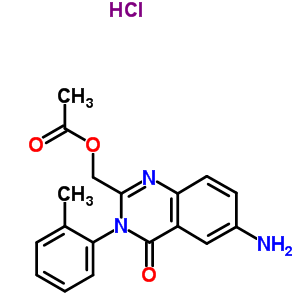 73832-26-5  [6-amino-3-(2-methylphenyl)-4-oxo-3,4-dihydroquinazolin-2-yl]methyl acetate hydrochloride (1:1)