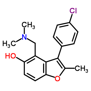 74151-14-7  3-(4-chlorophenyl)-4-[(dimethylamino)methyl]-2-methyl-1-benzofuran-5-ol