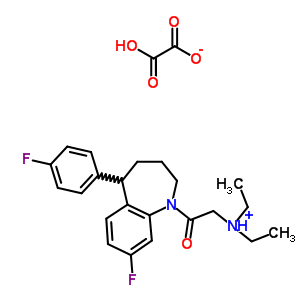 77795-94-9  N,N-diethyl-2-[8-fluoro-5-(4-fluorophenyl)-2,3,4,5-tetrahydro-1H-1-benzazepin-1-yl]-2-oxoethanamine ethanedioate