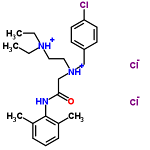 77966-78-0  N-(4-chlorobenzyl)-N-{2-[(2,6-dimethylphenyl)amino]-2-oxoethyl}-N',N'-diethylethane-1,2-diaminium dichloride