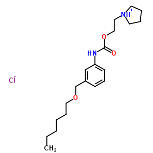 80171-66-0  1-{2-[({3-[(hexyloxy)methyl]phenyl}carbamoyl)oxy]ethyl}pyrrolidinium chloride