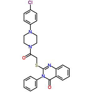 81262-73-9  2-({2-[4-(4-chlorophenyl)piperazin-1-yl]-2-oxoethyl}sulfanyl)-3-phenylquinazolin-4(3H)-one