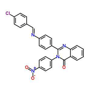 83408-54-2  2-(4-{[(E)-(4-chlorophenyl)methylidene]amino}phenyl)-3-(4-nitrophenyl)quinazolin-4(3H)-one