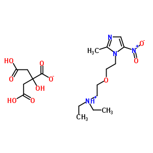 74550-91-7  N,N-diethyl-2-[2-(2-methyl-5-nitro-1H-imidazol-1-yl)ethoxy]ethanaminium 3-carboxy-2-(carboxymethyl)-2-hydroxypropanoate