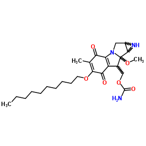 76079-89-5  [6-(decyloxy)-8a-methoxy-5-methyl-4,7-dioxo-1,1a,2,4,7,8,8a,8b-octahydroazireno[2',3':3,4]pyrrolo[1,2-a]indol-8-yl]methyl carbamate