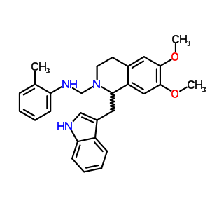 84218-41-7  N-{[1-(1H-indol-3-ylmethyl)-6,7-dimethoxy-3,4-dihydroisoquinolin-2(1H)-yl]methyl}-2-methylaniline