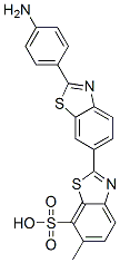 90268-11-4  [2,6'-Bibenzothiazole]-7-sulfonic acid, 2'-(4-aminophenyl)-6-methyl-, diazotized, coupled with diazotized aniline, diazotized 2-(4-aminophenyl)-6-methyl-7-benzothiazolesulfonic acid and resorcinol, sodium salts