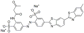 93940-55-7  sodium 2-acetoacetylamino-4-[[4-(6-methyl[2,6'-dibenzothiazol]-2'-yl)-2-sulphophenyl]azo]benzenesulphonate