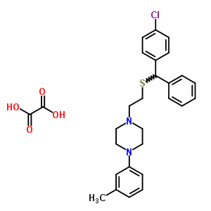 23905-04-6  1-(2-{[(4-chlorophenyl)(phenyl)methyl]sulfanyl}ethyl)-4-(3-methylphenyl)piperazine ethanedioate (1:1)
