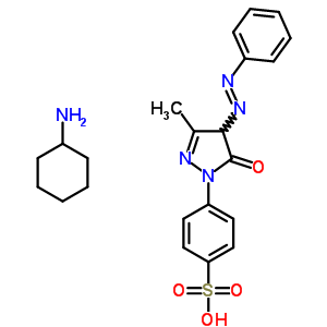 1325-23-1;16485-32-8  4-{3-methyl-5-oxo-4-[(E)-phenyldiazenyl]-4,5-dihydro-1H-pyrazol-1-yl}benzenesulfonic acid - cyclohexanamine (1:1)