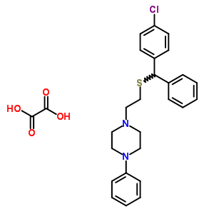 23892-69-5  1-(2-{[(4-chlorophenyl)(phenyl)methyl]sulfanyl}ethyl)-4-phenylpiperazine ethanedioate (1:1)