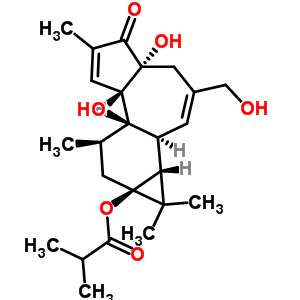 25090-74-8  (1aR,1bS,4aR,7aS,7bR,8R,9aS)-4a,7b-dihydroxy-3-(hydroxymethyl)-1,1,6,8-tetramethyl-5-oxo-1,1a,1b,4,4a,5,7a,7b,8,9-decahydro-9aH-cyclopropa[3,4]benzo[1,2-e]azulen-9a-yl 2-methylpropanoate