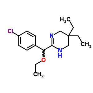 33210-40-1  2-[(4-chlorophenyl)(ethoxy)methyl]-5,5-diethyl-1,4,5,6-tetrahydropyrimidine