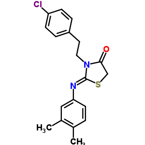 34375-51-4  (2Z)-3-[2-(4-chlorophenyl)ethyl]-2-[(3,4-dimethylphenyl)imino]-1,3-thiazolidin-4-one