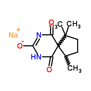 63990-08-9  sodium 1,1,4-trimethyl-6,10-dioxo-7,9-diazaspiro[4.5]dec-7-en-8-olate