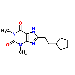 74039-71-7  8-(2-cyclopentylethyl)-1,3-dimethyl-3,7-dihydro-1H-purine-2,6-dione