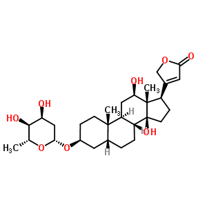 100634-15-9;33568-94-4;5352-63-6  (3beta,5beta,12beta)-3-[(2,6-dideoxy-beta-D-ribo-hexopyranosyl)oxy]-12,14-dihydroxycard-20(22)-enolide