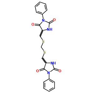 22139-83-9  5,5'-[methanediylbis(sulfanediylmethanediyl)]bis(3-phenylimidazolidine-2,4-dione)