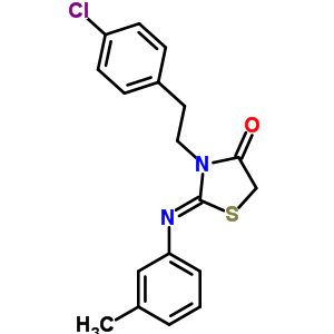 34375-50-3  (2Z)-3-[2-(4-chlorophenyl)ethyl]-2-[(3-methylphenyl)imino]-1,3-thiazolidin-4-one