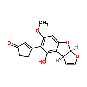 52373-83-8;53701-28-3  3-[(3aS,8aR)-4-hydroxy-6-methoxy-3a,8a-dihydrofuro[2,3-b][1]benzofuran-5-yl]cyclopent-2-en-1-one