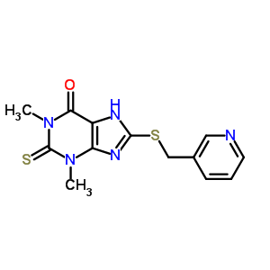 6466-15-5  1,3-dimethyl-8-[(pyridin-3-ylmethyl)sulfanyl]-2-thioxo-1,2,3,7-tetrahydro-6H-purin-6-one