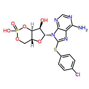 111750-89-1;41941-66-6;72549-29-2  (4aR,6R,7R,7aS)-6-{6-amino-8-[(4-chlorophenyl)sulfanyl]-9H-purin-9-yl}tetrahydro-4H-furo[3,2-d][1,3,2]dioxaphosphinine-2,7-diol 2-oxide
