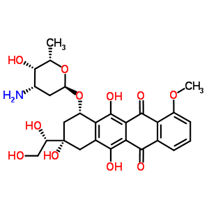 111955-90-9;276880-88-7;39004-85-8;54193-28-1  (1S,3S)-3-[(1S)-1,2-dihydroxyethyl]-3,5,12-trihydroxy-10-methoxy-6,11-dioxo-1,2,3,4,6,11-hexahydrotetracen-1-yl 3-amino-2,3,6-trideoxy-alpha-L-lyxo-hexopyranoside