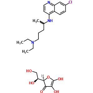 38305-48-5  N~4~-(7-chloroquinolin-4-yl)-N~1~,N~1~-diethylpentane-1,4-diamine - L-threo-hex-1-enofuranos-3-ulose (1:1)