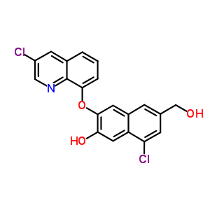 63716-61-0  8-chloro-3-[(3-chloroquinolin-8-yl)oxy]-6-(hydroxymethyl)naphthalen-2-ol