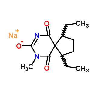 64012-00-6  sodium 1,4-diethyl-9-methyl-6,10-dioxo-7,9-diazaspiro[4.5]dec-7-en-8-olate
