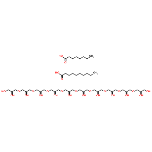 68937-16-6  decanoic acid,3-[3-[3-[3-[3-[3-[3-[3-[3-(2,3-dihydroxypropoxy)-2-hydroxy-propoxy]-2-hydroxy-propoxy]-2-hydroxy-propoxy]-2-hydroxy-propoxy]-2-hydroxy-propoxy]-2-hydroxy-propoxy]-2-hydroxy-propoxy]-2-hydroxy-propoxy]propane-1,2-diol,octanoic acid