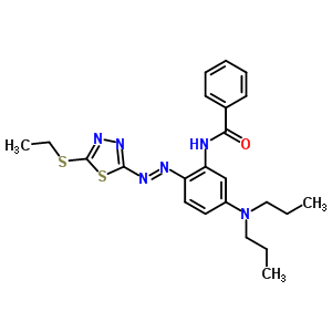 71383-06-7  N-[5-(dipropylamino)-2-{(E)-[5-(ethylsulfanyl)-1,3,4-thiadiazol-2-yl]diazenyl}phenyl]benzamide