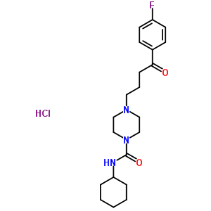 119978-03-9  N-cyclohexyl-4-[4-(4-fluorophenyl)-4-oxobutyl]piperazine-1-carboxamide hydrochloride (1:1)